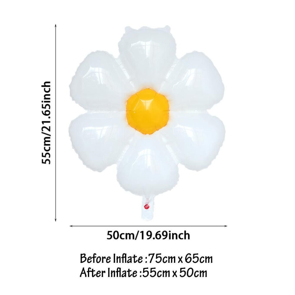 (white, M) 1pcs White Daisy Flower Foil Balloon Multi Size Sunflower Balloons Baby Shower Birthday Wedding Party Decoration Hot Photo Props