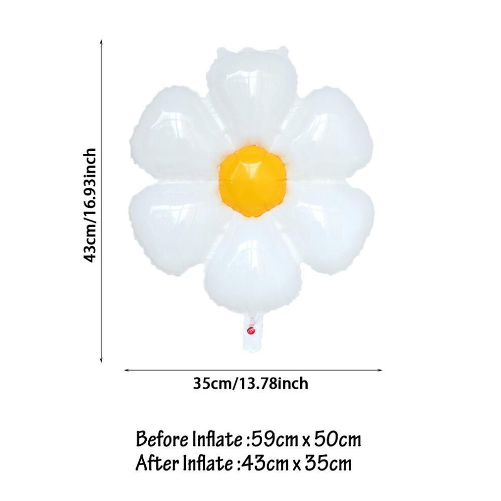(white, S) 1pcs White Daisy Flower Foil Balloon Multi Size Sunflower Balloons Baby Shower Birthday Wedding Party Decoration Hot Photo Props