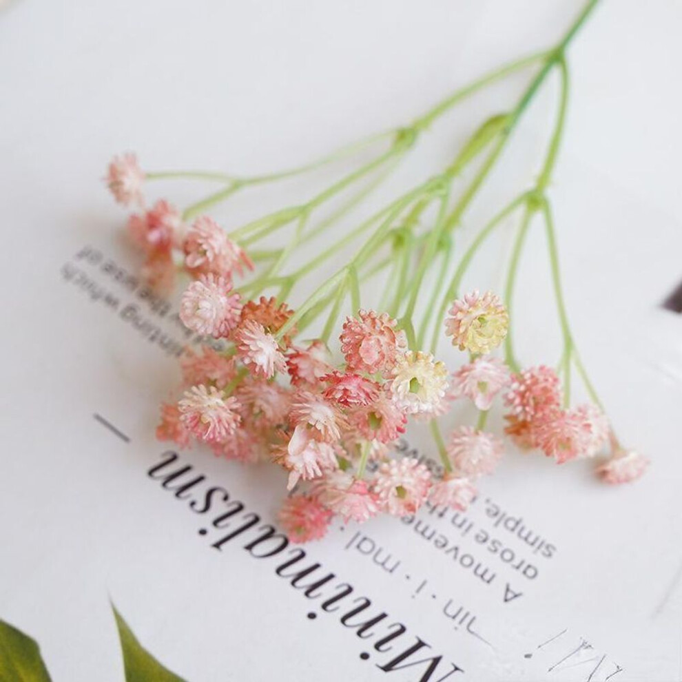 (pink) 1pc 22cm Artificial Flowers Baby's Breath Bouquet Fake Gypsophila, Home Decor Flower Arrangement Tabletop Vase Accessories,party Diy Wreath