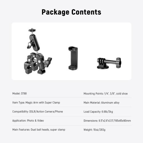 Neewer [neewer] St88 Magic Arm Clamp With Ball Head – Camera Mount 1