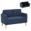 Homcom HOMCOM Compact 2 Seater Sofa with Under Seat Storage for Small Spaces Blue 9