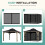 (Black) 10x10 ft Gazebo Replacement Mosquito Netting 8