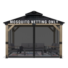 (Black) 10x10 ft Gazebo Replacement Mosquito Netting