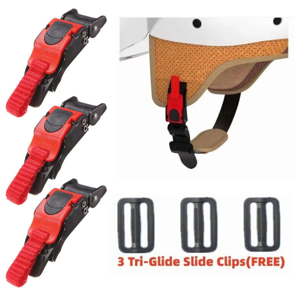 Motorcycle Bike Helmet Quick Release Clip Chin Strap Pull Buckle Replacement 3X 6963793906161