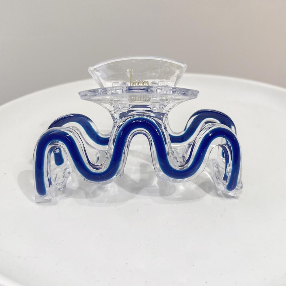 (royal blue) 1pc Fashion Acrylic M Grab Hair Claw For Women Ladies Girls Makeup Hair Barrettes Hair Accessories Crab Bath Clip Headwear