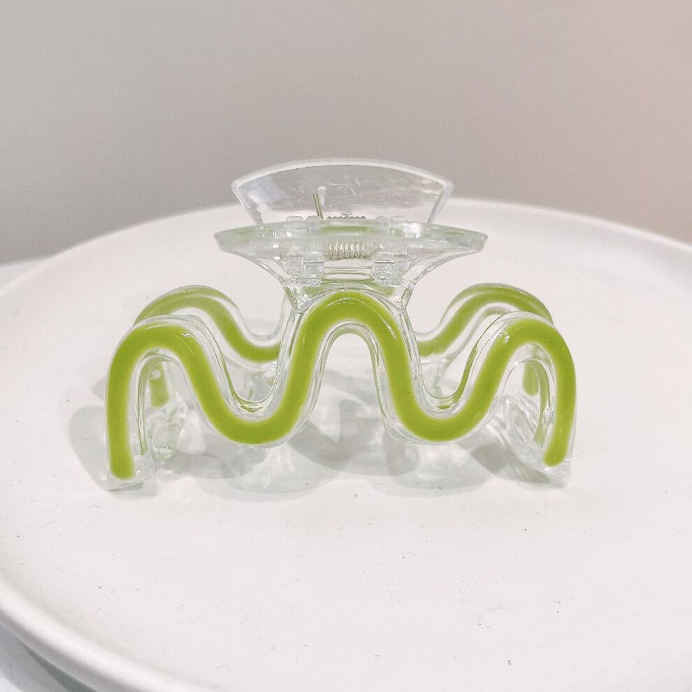 (yellow) 1pc Fashion Acrylic M Grab Hair Claw For Women Ladies Girls Makeup Hair Barrettes Hair Accessories Crab Bath Clip Headwear