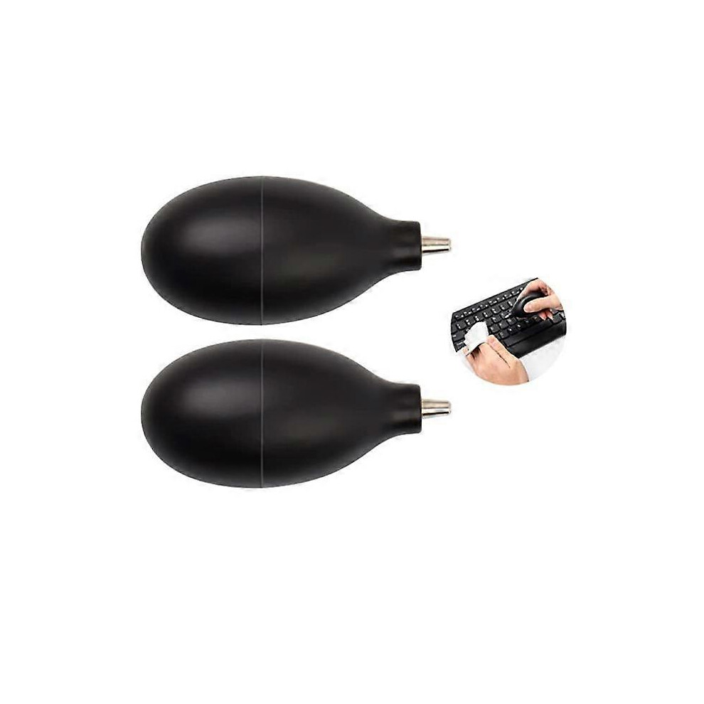 (As Show, One Size) Air Blower, 2 Dust Blowers, Dust Blower Ball With Cleaning Cloth, For Cameras, Computer Accessories, Keyboards Black