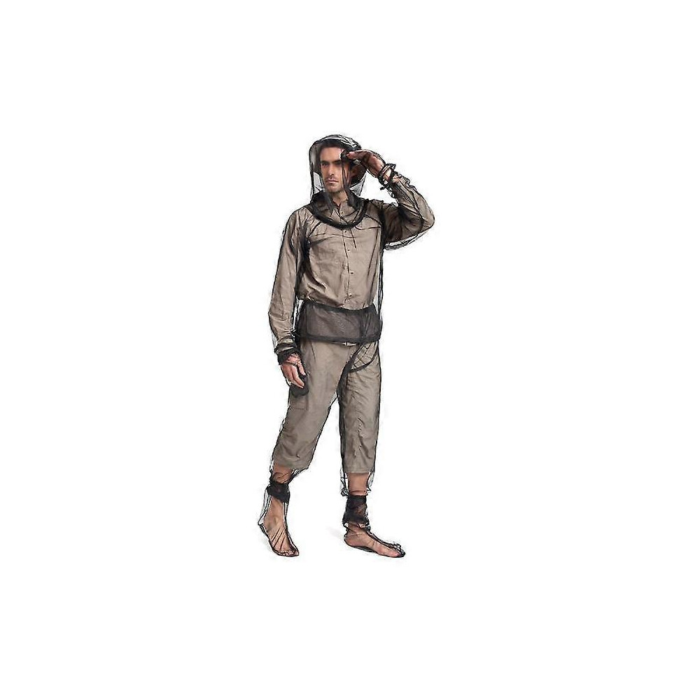 (As show, One size) (L/XL) Bee keeping anti mosquito suit Ultra light mesh full body hoodie with jacket for men/women
