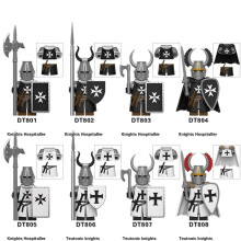 8 Medieval Crusader Temple and Holy Sepulchre German Hospitaller Heavy Armor Knight Miniatures