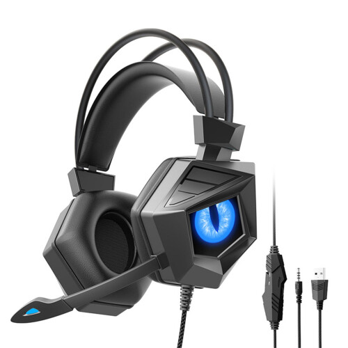 Wired Gaming Headset Professional Ergonomic Comfortable Clear Gaming Headset for PC Computer Black Blue 1