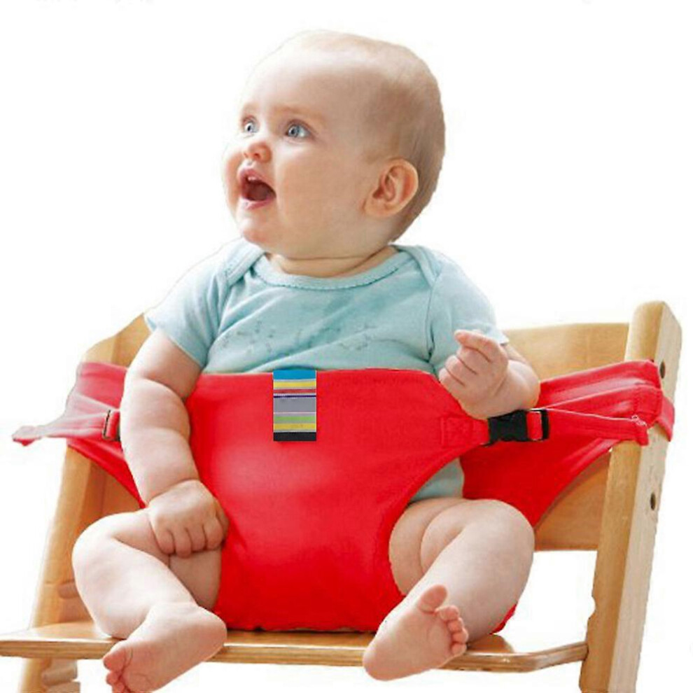 (As show, One size) Dining Chair Safety Belt Baby Dining Chair Auxiliary Belt red