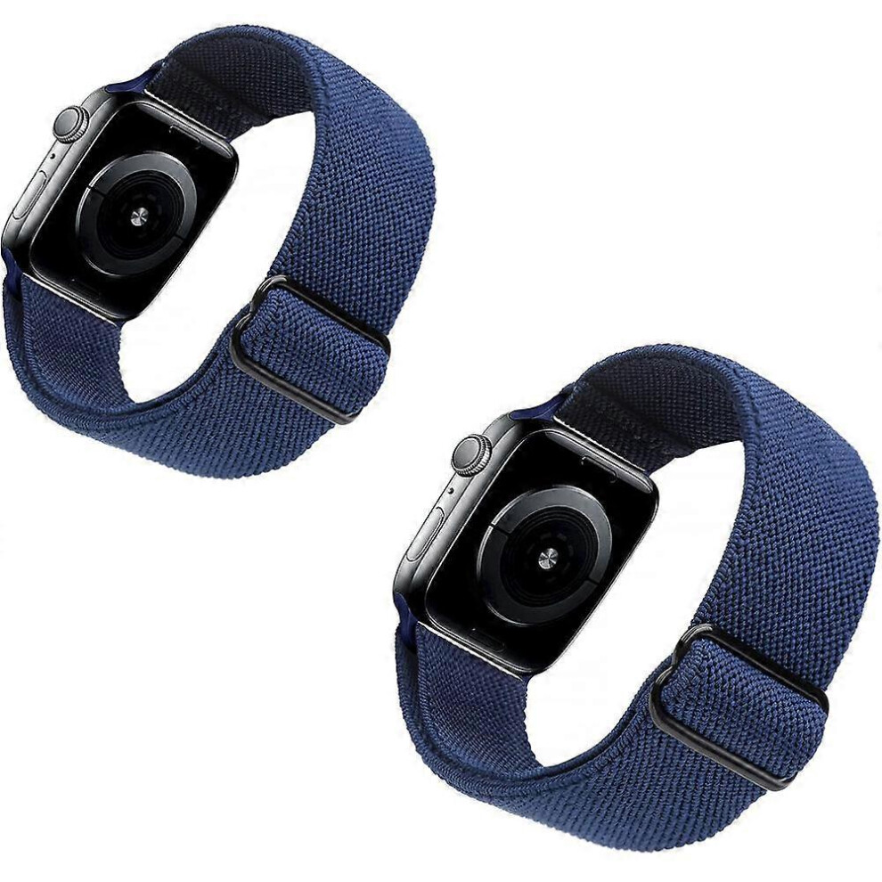(As show, One size) 2PCS Stretchy Watch Band Compatible for Apple Watch Band 41mm 40mm 38mm, 45mm 44mm 42mm Comfortable Adjustable Sport Band for iWat