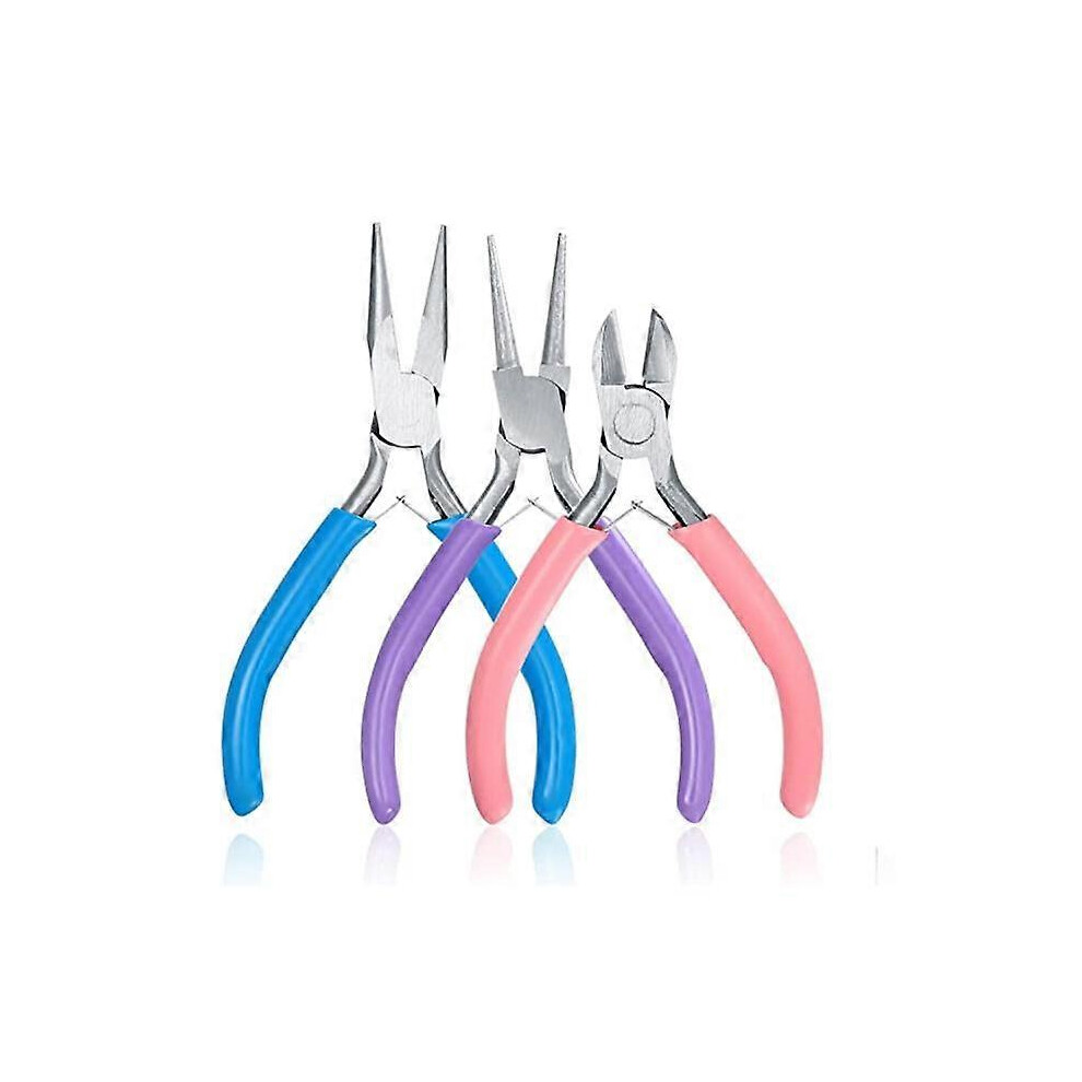 (As show, One size) 3 pieces of jewelry clip, jewelry making tool kit clip, needle tip clip, long tip clip, chain tip clip, wire cutting machine