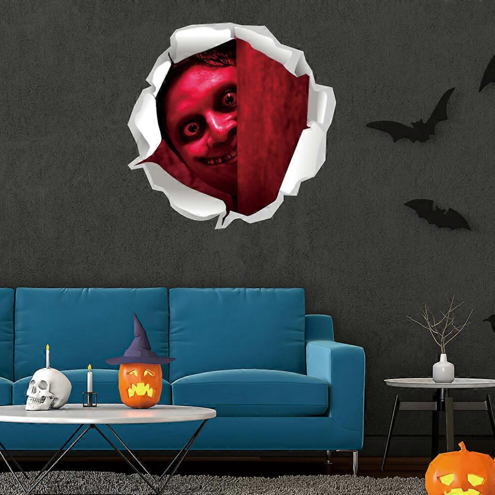 (As show, One size) 2-pack 3D Halloween Wall Decals red devil haunt Wall removable stickers Zombie Wall Stickers Wall Floor Art for Bedroom Living Room Shop Decoration, h