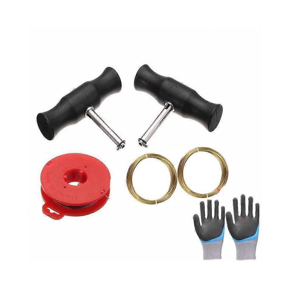 (As show, One size) Windshield Removal Tool, Car Windshield Repair Tool with 0.8mm x 22m Cutting Edge Line, for Car Windshield Removal