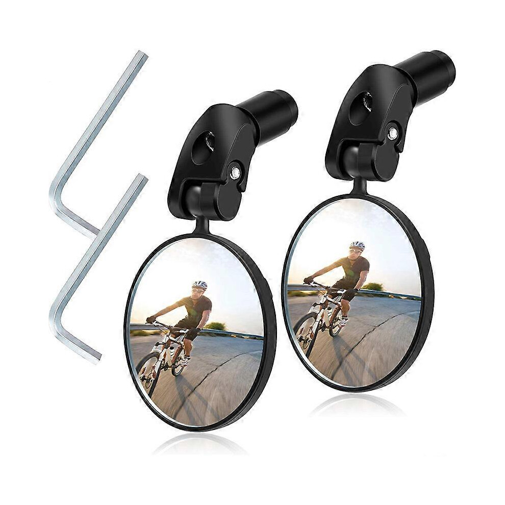 (As show, One size) 2Pcs Bike Mirrors, High Definition 360 Adjustable Handlebar Convex Mirror Bike Mirror For Mountain Road Bike Motorcycle Bicycle