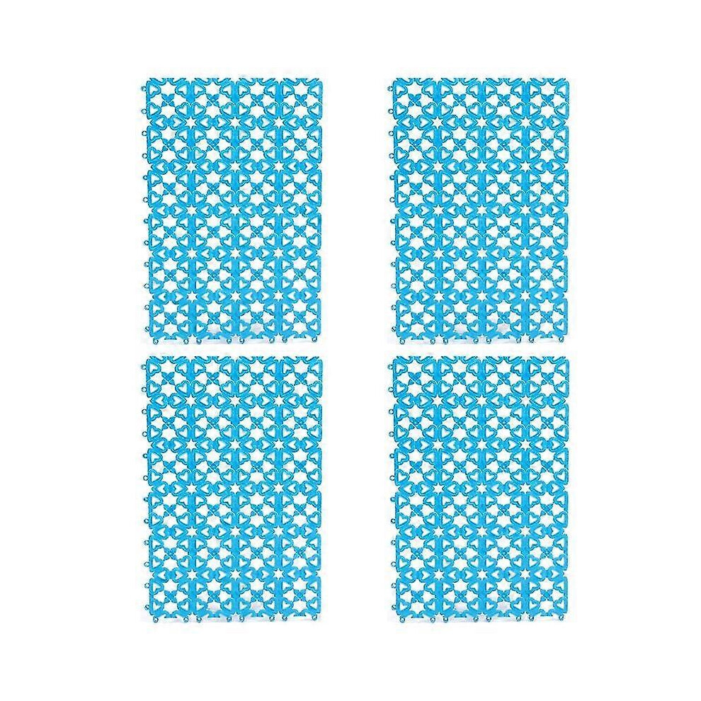 (As show, One size) 4Pcs Rabbit Cage Mats For Feet Leak Water Design Plastic Hollow Pad For Bunny blue