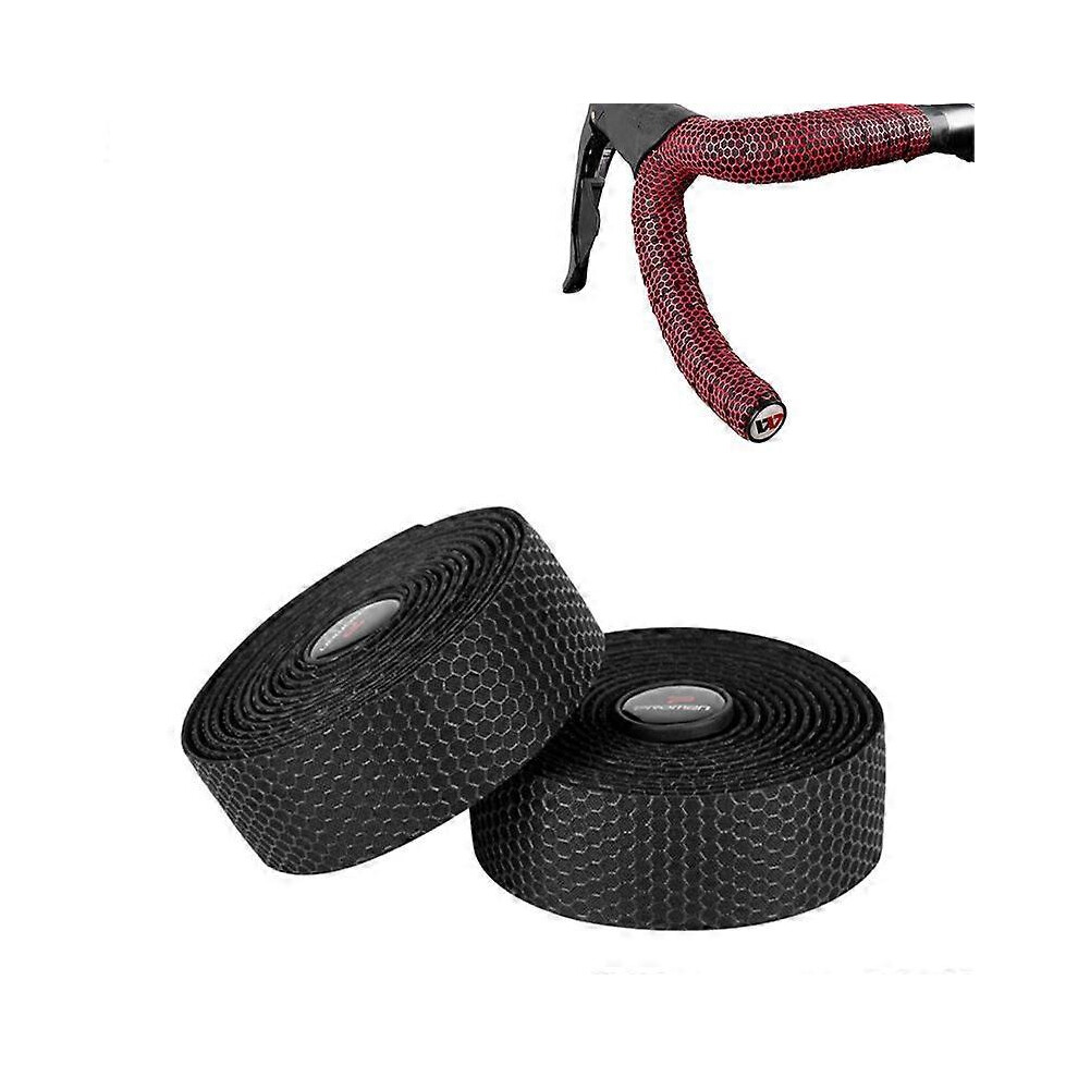 (As show, One size) 2pcs Handlebar Tape Cycling Road Bike Bicycle Handle Rubber Foam Wrap Tapes black