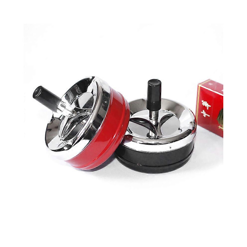 (As show, One size) 2PCS Swivel Ashtray, Set of Two Revolving Round Ashtray with Push Button, Smell Proof Rotating Ashtray Metal Swivel Ashtray for In-image-OPC-PHT7HD8-NEW