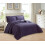 (Aubergine, Double) 3 Piece Emboss Bedspread Quilted Bedding Set Throw 3