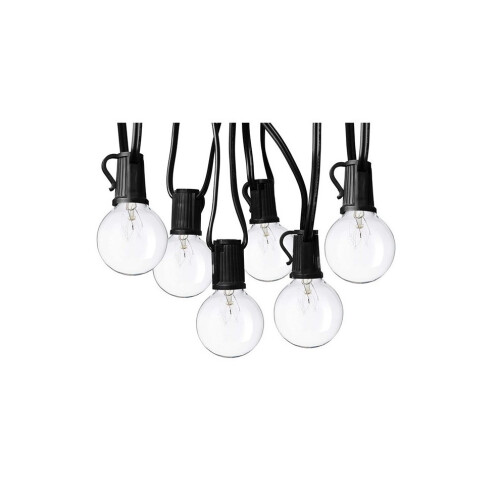 25FT G40 25 BULBS WARM WHITE GLOBE FESTOON STRING LIGHTS MAINS POWERED 2