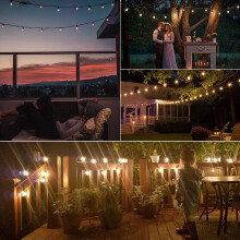 25FT G40 25 BULBS WARM WHITE GLOBE FESTOON STRING LIGHTS MAINS POWERED