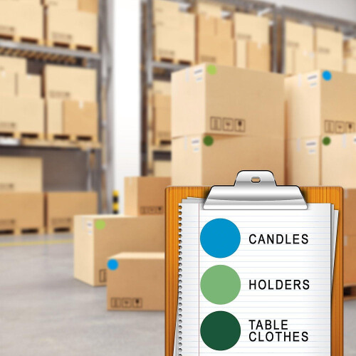 (As show, One size) Label 1 Inch Round Permanent Color-code Dot Stickers, 500 Per Roll 2