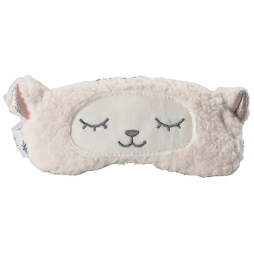 Kikidex (As Show, One Size) Love Lambs Wool Patch Eye Mask Cute Plush Sheep Sleeping Eye Cover Blinder