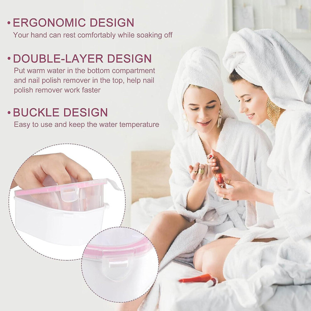 Kikidex (As Show, One Size) 2Pcs Nail Soaking Bowl, Double Layer Manicure Bowls, Upgrade Thicken Acetone Soaking Bowls, Soak Off Gel Polish Remover Bowl