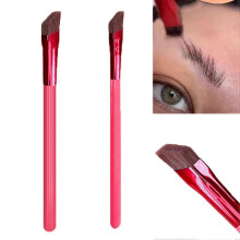 (As show, One size) Eyebrow Brush Professional Eyebrow Brush Multi Function Eyebrow Brush Three-dimensional Concealer Makeup Brush Angled Eyebrow Hairline Brush2 Pieces (