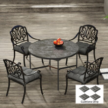 Outsunny Set of 4 Outdoor Seat Cushion with Ties, for Garden Furniture, Grey