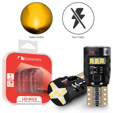 (Giallo Amber) Nakamichi T10 W5W LED Bulb 168 194 2825 12-SMD 2016 Chip Error-Free Car Interior Dome Map Door License Light (12 LEDs), 2-Pack