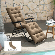 Outsunny Sun Lounger Cushion Only, Garden Lounge Chair Cushion, Khaki