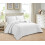 (White, Super King) 3 Piece Emboss Bedspread Quilted Bedding Set Throw 6