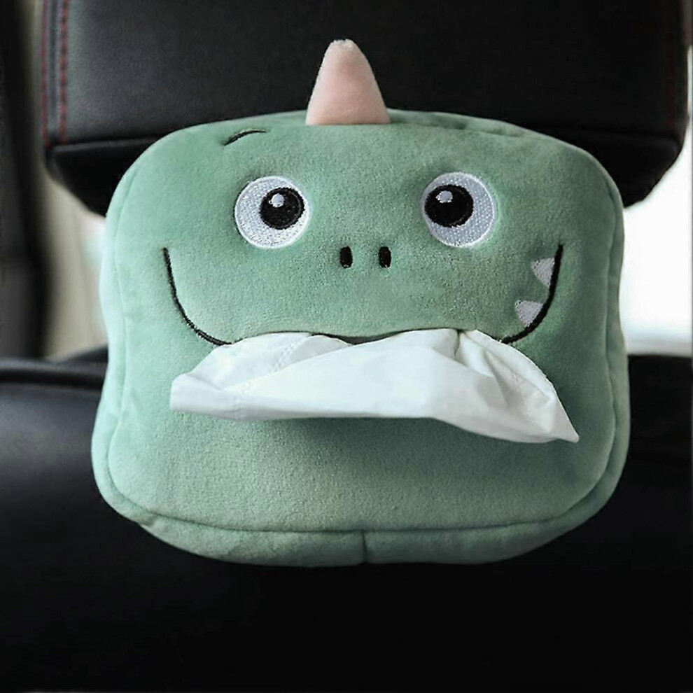 (As show, One size) Car Tissue Paper Box, Cartoon Dinosaur Tissue Box Napkin Paper Storage Organizer Holder Multifunctional Hanging Car Tissue Box for