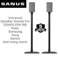 Sanus BSSU2 Speaker Stands Pair works with Roku, Sonos Era 100, Samsung, Sony, Denon