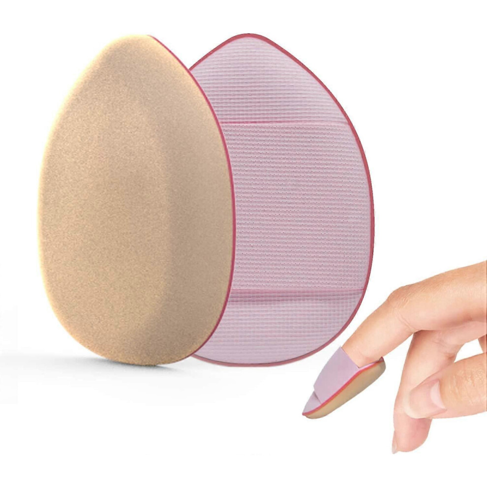 (As show, One size) Mini finger sponges for makeupMini finger air cushion small wet and dry drop bb cream concealer puff dual-use