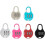 (As show, One size) 6 Pieces Number Combination Padlock, Number Code Padlock, Code Lock Suitcase Padlock, Resettable Small Code Padlock, Colorful Combination Lock, for Mi 2