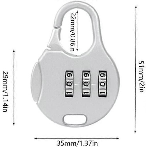 (As show, One size) 6 Pieces Number Combination Padlock, Number Code Padlock, Code Lock Suitcase Padlock, Resettable Small Code Padlock, Colorful Combination Lock, for Mi 2