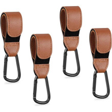 Crochets pour poussette, crochet multifonction en cuir, mousqueton pour poussette, clip pour sac à langer