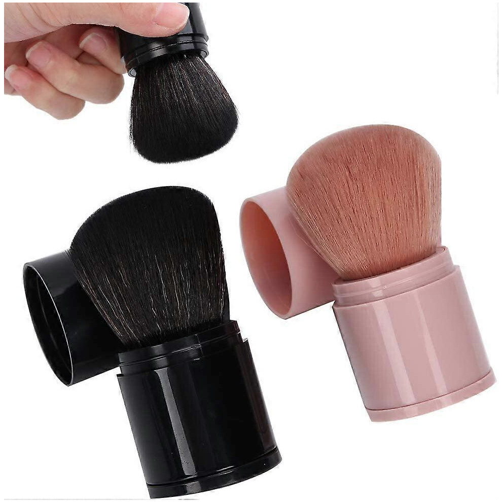 (As show, One size) Makeup Brush Set, 2pcs Powder Blush Brush Professional Retractable Contour Powder Foundation Concealer Face Loose Powder Brush