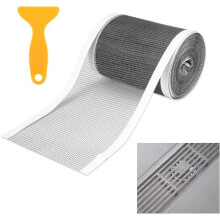 Filtre de douche auto-adhésif, attrape-cheveux 10 cm x 10 m, filtre de douche avec spatule en plastique, filtre de douche