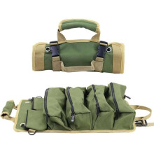Sac à clés enroulable, sac à outils enroulable, rouleau à outils en toile polyvalent pour organiser l'emballage avec 5 poches zippées