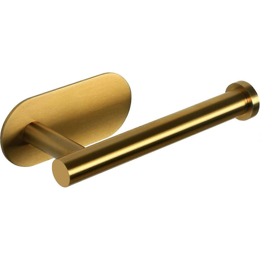 (As show, One size) Self Adhesive Toilet Paper Holder for Bathroom, No Drilling Stainless Steel Toilet Roll Holder, Brushed Gold, No punch toilet pape-image-OPC-PHT8HBG-NEW