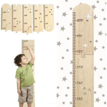 Toise de croissance en bois pour enfants - Puzzle naturel - Toise de croissance en hauteur