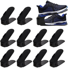 Lot de 10 étagères à chaussures réglables, rangement de chaussures, organisateur de chaussures pour l'organisation