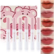 6 rouges à lèvres liquides, mats, velours rouge, brillants à lèvres coréens, longue tenue, waterproof, hautement pigmentés et antiadhésifs