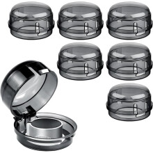 Lot de 6 caches de protection pour bouton de cuisinière à gaz, noir et transparent