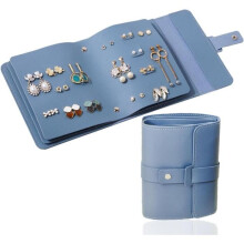 Pochette à bijoux de voyage, étui à bijoux de voyage en cuir, pochettes à bijoux pliables, pochette à bijoux, étui à bijoux de voyage