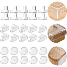 Lot de 30 protections d'angle de table transparentes pour bébé, trois formes différentes